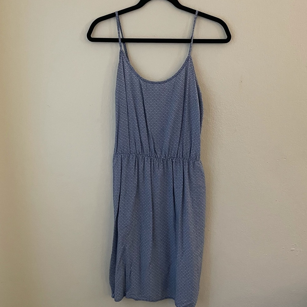 Blue and white sundress, casual